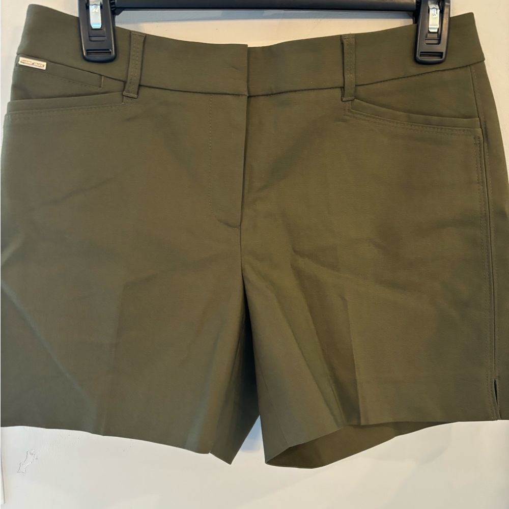 White House Black Market Olive Stretch 5” Shorts size 2